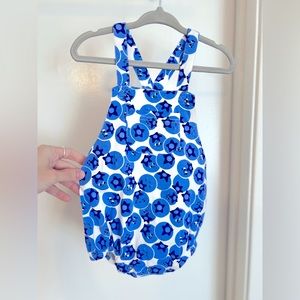 EUC 💙 BONNIE MOB blueberry 🫐 baby bubble romper - sz 6-9 M